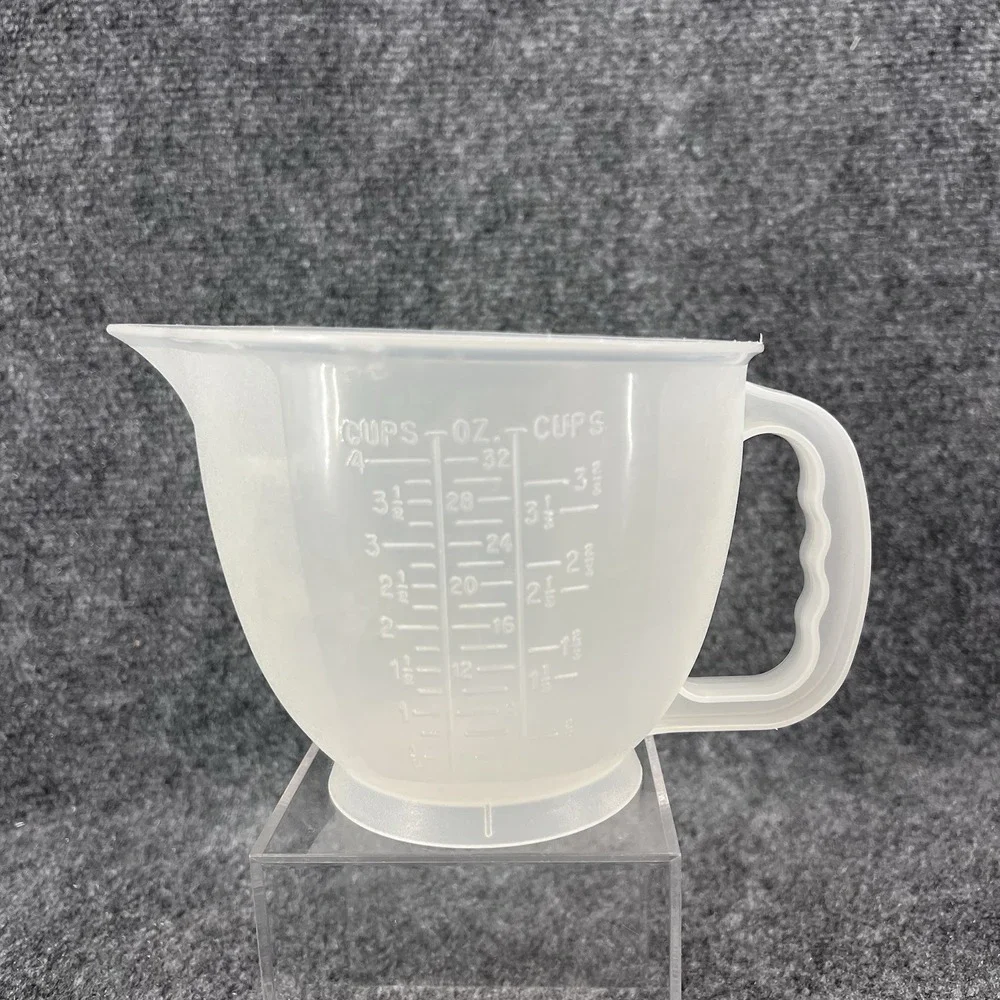 Vintage Tupperware 1288 Mix N Pour Measuring Bowl 4 Cup Clear Markings No Lid